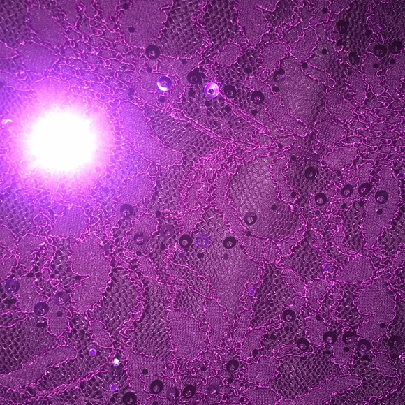 Purple off should sequin lace homecoming dress - Picture 6 of 6